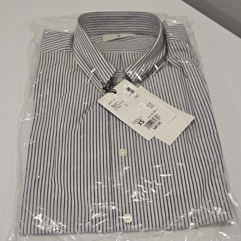 Jil Sander Blue and White Striped Dress Shirt